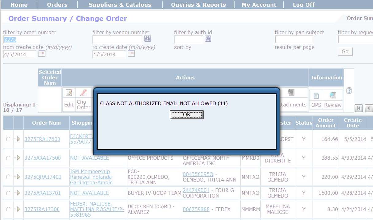CLASS NOT AUTHORIZED EMAIL NOT ALLOWED
