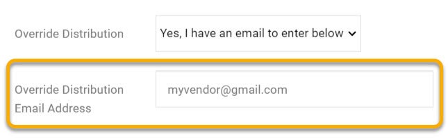 Override distribution email field highlighted