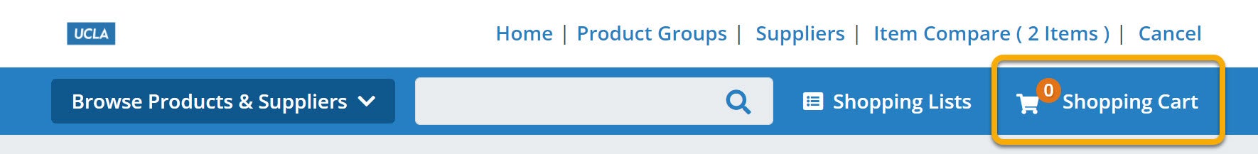 Access your Shopping Cart by hovering over it or selecting it in the top-right of the page. 