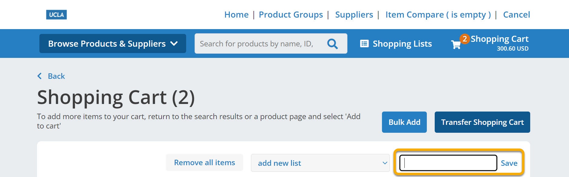 Type your Shopping List’s name in the text box.